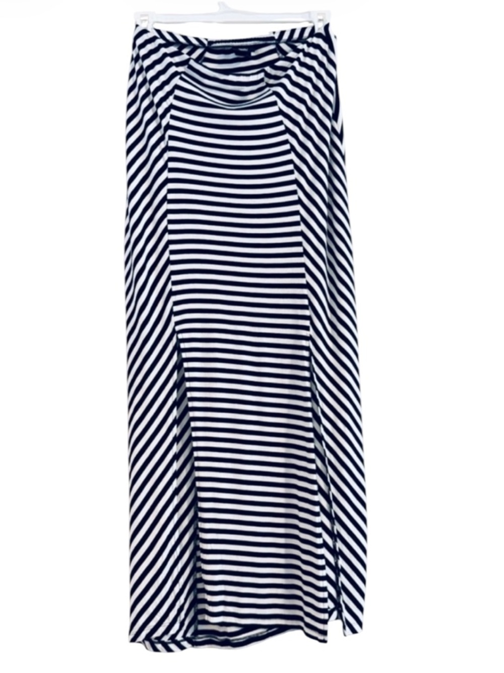 Mossimo Black White Striped Dual Side Slit Maxi Skirt Size M